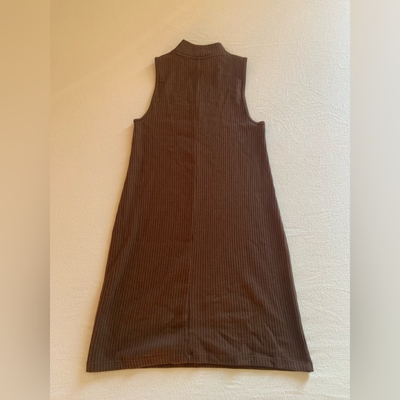 Sleeveless Mock-Neck Rib Knit Mini Shift Dress - Picture 2 of 3